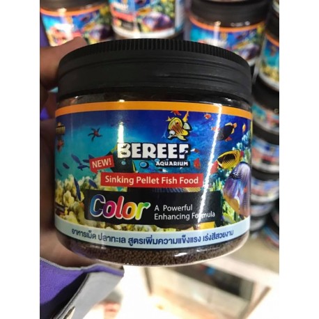 泰國 BEREEF Sinking Pellet Fish Food Color A Powerful Enhancing Formula Size M (125g) 下沉顆粒魚食顏色強力增強配方